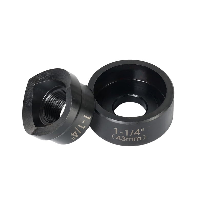 ZUVER 1-1/4" (43mm) Conduit Punch and Die Black Oxide Finish, Work with KO Tools Hydraulic Knockout Driver 3/4"-16UN Thread - Image 1